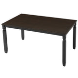 Engineered Wood Dining Table Black/Espresso 63"