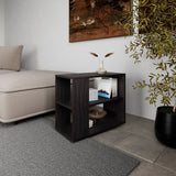 Side Table with Open Shelf, Melamine, Wengue, 23.6" Wide