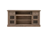 TV Stand Farmhouse Fireplace Gray MDF Roman Column LED Fits 80 In TV