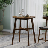 Wood Counter Height Round Dining Table, Brown, 35.4'D x 35.4'W x 36'H