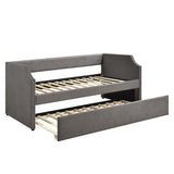 Daybed with Trundle Wood Dark Gray