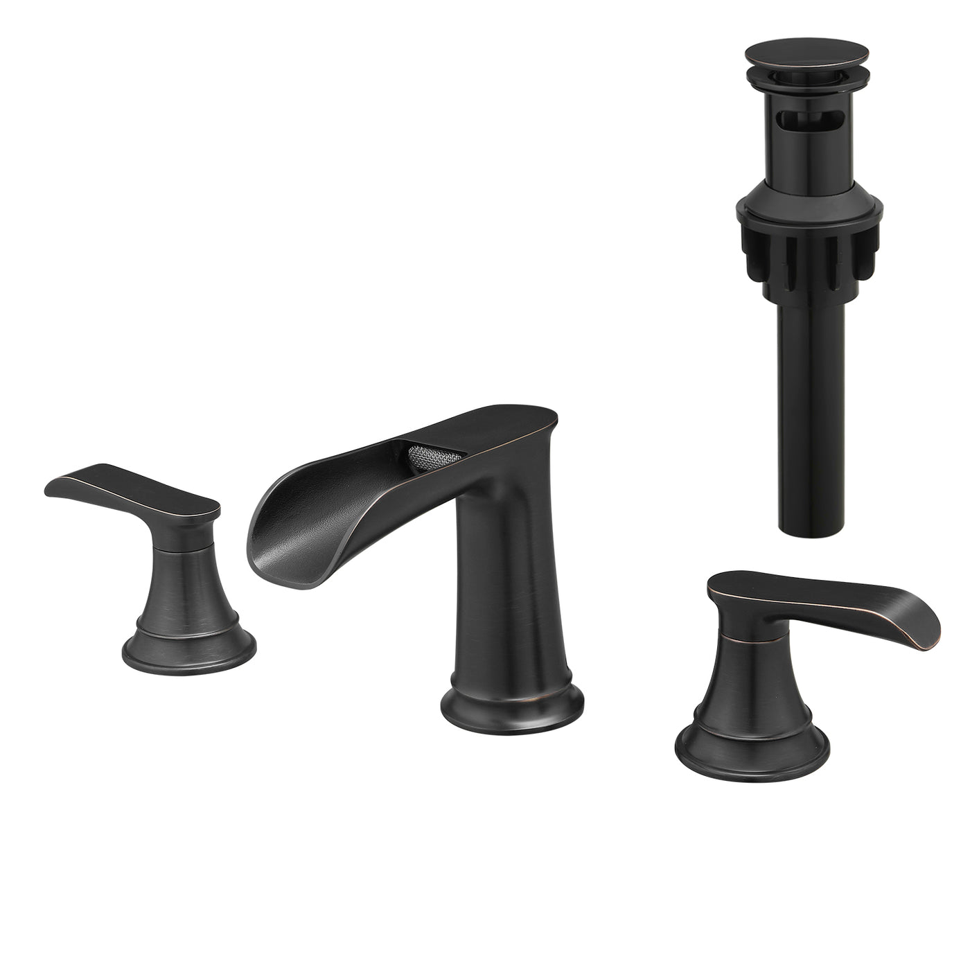 8" Widespread 3-Hole Bathroom Sink Faucet ORB Double Lever