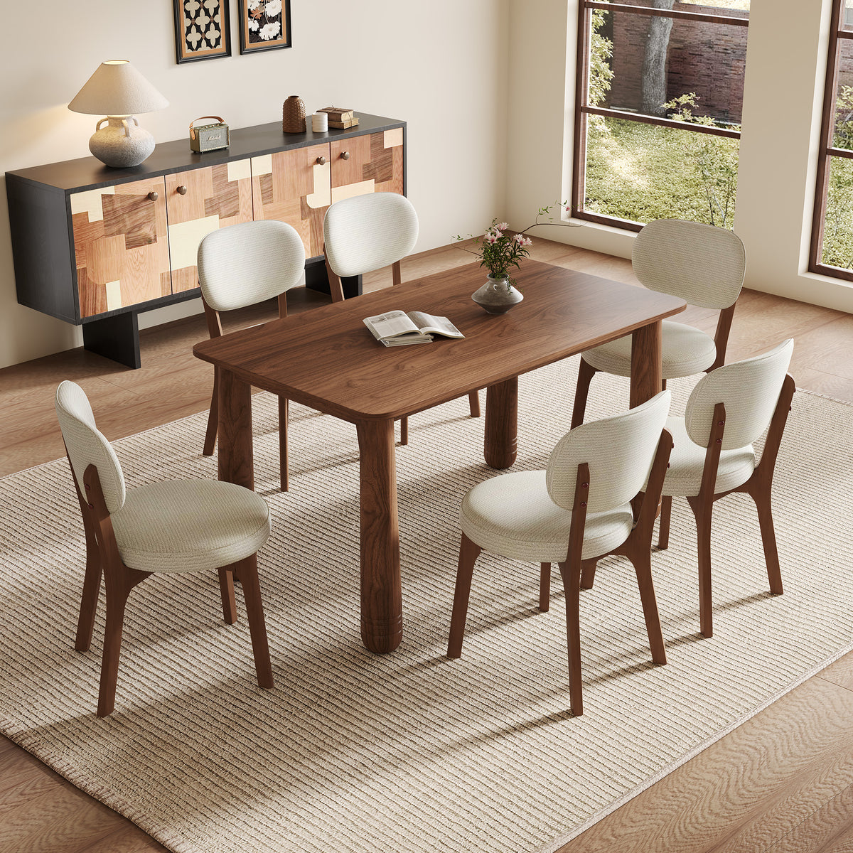 Solid Wood Dining Table Walnut