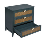 3 Drawer Cabinet, Natural rattan, American Furniture, Suitable for bedroom