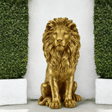 24" Lion Resin Outdoor Statue Garden Sculpture Decor