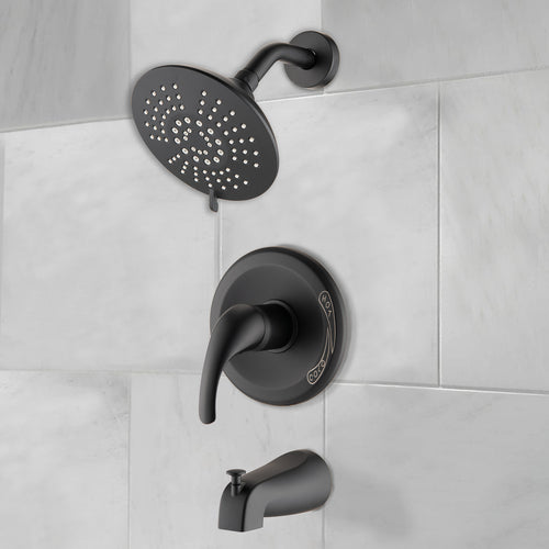 Single Handle Tub Spout and 5-functions Shower Head Set (Valve Included)