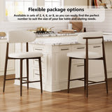 Set of 2 Metal Bar Stool Beige