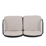 Luna Outdoor Patio Loveseat Beige Cushions Black Frame