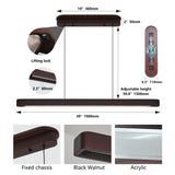LED Pendant Light - Iron and Wood - Walnut Finish - 39" Dimmable
