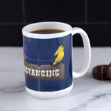 Social Distancing Bird Mug
