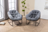 Outdoor Rattan Rocking Chair, Padded Cushion Rocker Recliner Chair Outdoor