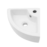 Modern White Triangle Porcelain Ceramic Wall Mount Vessel Sink with Single Fauce