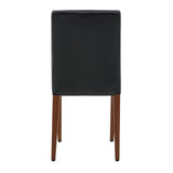 Set of 4 Metal Dining Chair Black/Walnut