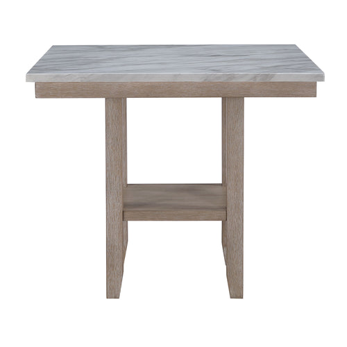 Transitional Natural Marble Bar Table Square Wood MDF