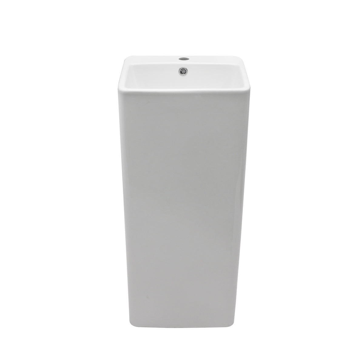 16" Classic White Ceramic Pedestal Sink Bathroom Sink Basin