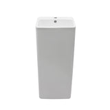 16" Classic White Ceramic Pedestal Sink Bathroom Sink Basin
