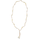 Mixed Metal Beads & Silk Cord Beige Necklace/Bracelet Wrap