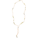 Mixed Metal Beads & Silk Cord Pink Necklace/Bracelet Wrap