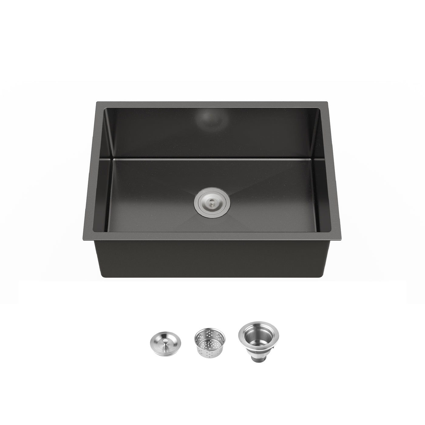 Stainless Steel Undermount Kitchen Sink 27x19 Single Bowl Black