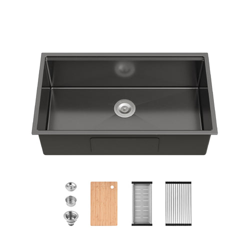 Stainless Steel Undermount Kitchen Sink 33x19 Single Bowl