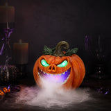 Halloween Pumpkin Monster Mist Maker, LED Light Up Fogger Figurine