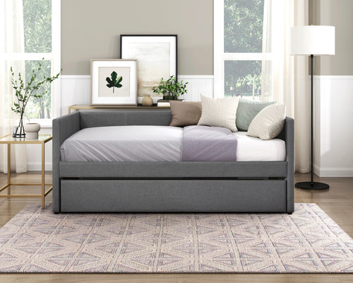 Daybed with Trundle Engineered Wood Dark Gray