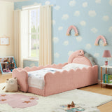 Twin Upholstered Platform Bed Pink