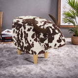 Fabric Ottoman Brown/White