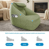 Inflatable Ergonomic Couch - Olive Green - Electric Pump Included