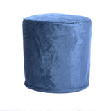 Cobalt Blue Velvet Cylinder Pouf Ottoman Floor Cushion 16x16x16