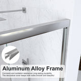 56"-60"W*60" H Semi-Frameless Double Sliding Shower Door, Bypass Shower Door