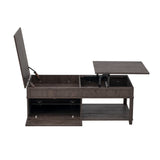 U-Can Lift-Top Coffee Table Hidden Compartment Brown