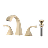 Brushed Gold 2-Handle Bathroom Sink Faucet with Drain