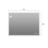 24" W x 32" H Rectangular Front-Lighted and Backlit LED Bathroom Mirror