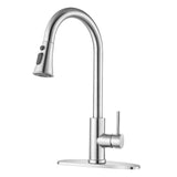High Arc Pull Down Kitchen Faucet Brushed Nickel 17