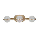 LED 3-Light Bathroom Vanity Light, Acrylic Shades, Champagne Gold