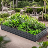 Galvanized Raised Garden Bed 8x4x1 ft Metal Planter Box