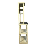 23.62" White and Black color Bakers Rack for Kitchen with Storage, Coffee Bar