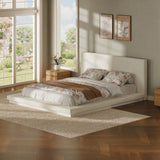 Queen Metal Platform Bed Off White