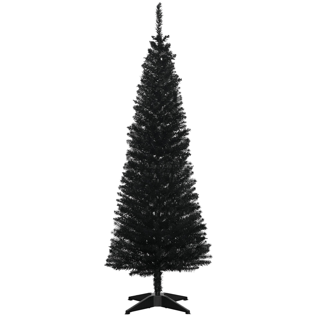HOMCOM 5' Artificial Pencil Christmas Tree, Slim Xmas Tree with 294 Realistic Br