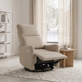Velvet Recliner Swivel Power Brown