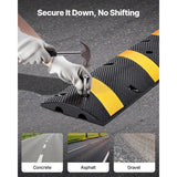 6FT Rubber Speed Bump, 2 Pack, 2 Channel Heavy Duty Traffic Speed Hump