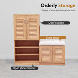 Multi functional Shoe Storage Cabinet with Bench & 7+3 Storage compartment