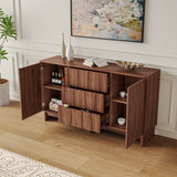 59.1" Buffet Sideboard with 2 Doors and 3 Drawers, Walnut Finish