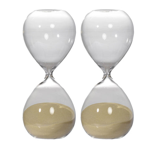 Set of 2 Ferdinand 8' 30-Minute Hourglass Bisque Sand