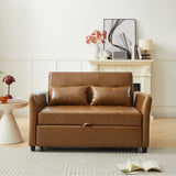 Brown Convertible Sleeper Sofa Bed with USB Ports 51.57