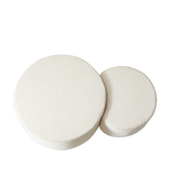 Round Corduroy Nesting Tables Set of 2 Beige