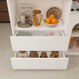 Kitchen Island with Extendable & Rotating Table, MDF with Walnut Veneer Retro De