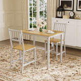 Metal Bar Table Set White/Natural