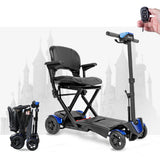 Mobility Scooter 4-Wheel Folding Blue 275 LB ABS Aluminum 37.8x24.4 In